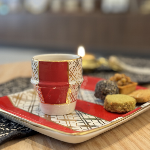 Assiette artisanale Rouge